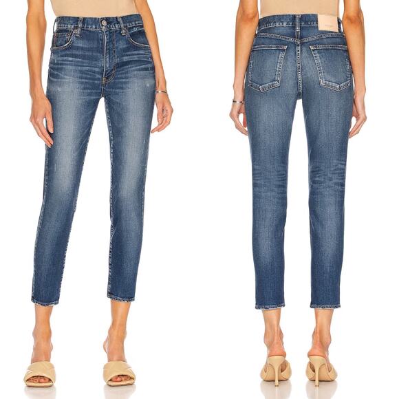 MOUSSY Tamworth High Waist Skinny Jeans In Dark Blue Size 24 Japanese Denim - Picture 2 of 16